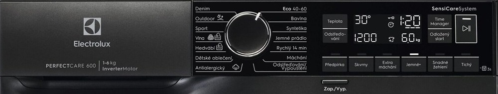 Pračka Electrolux Série 600 EWS6226CXC antracitová Ovládací panel pračky Electrolux EWS6226CXC série 600 SensiCare