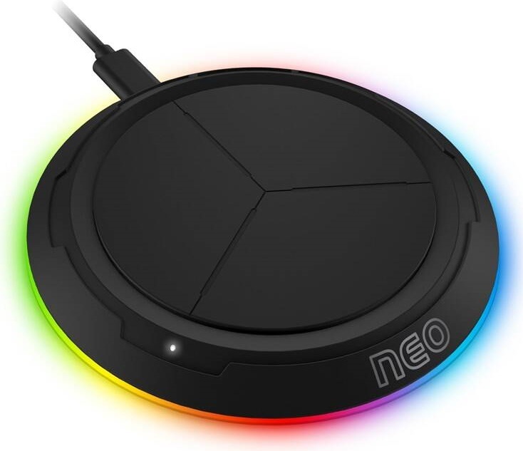 Bezdrátová nabíječka Connect IT NEO RGB 10 W černá