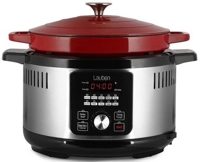 Multifunkční hrnec Lauben OvenSafe® Multicooker 6000RS stříbrný/červený