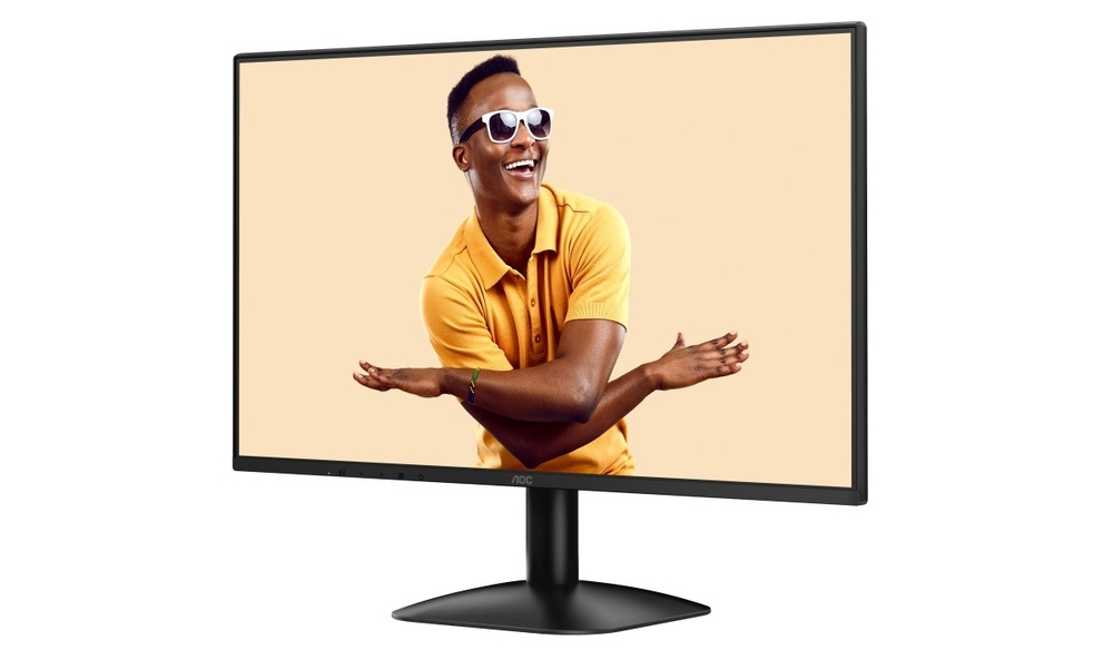 Monitor AOC 24B31H černý Zapnutý monitor AOC 24B31H 23,8" s obrázkem muže