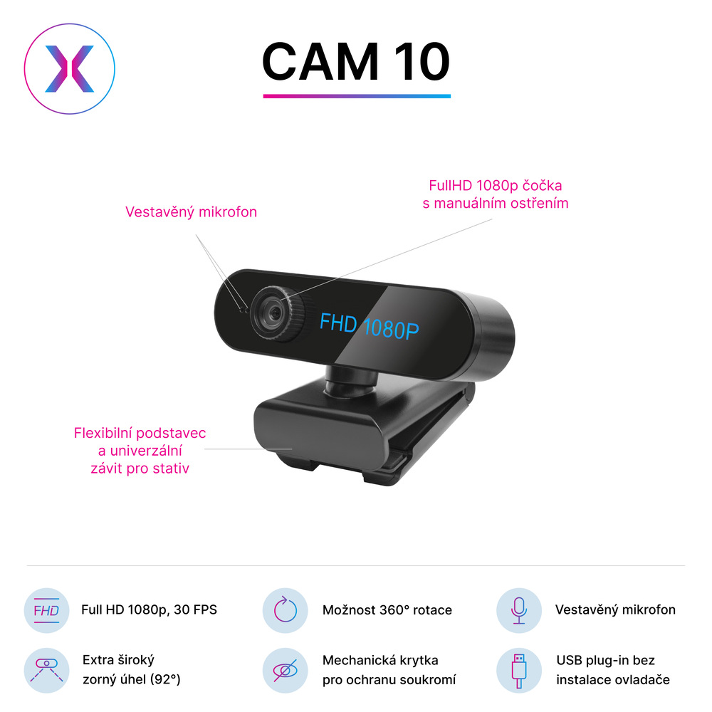 Webkamera Visixa CAM 10 černá