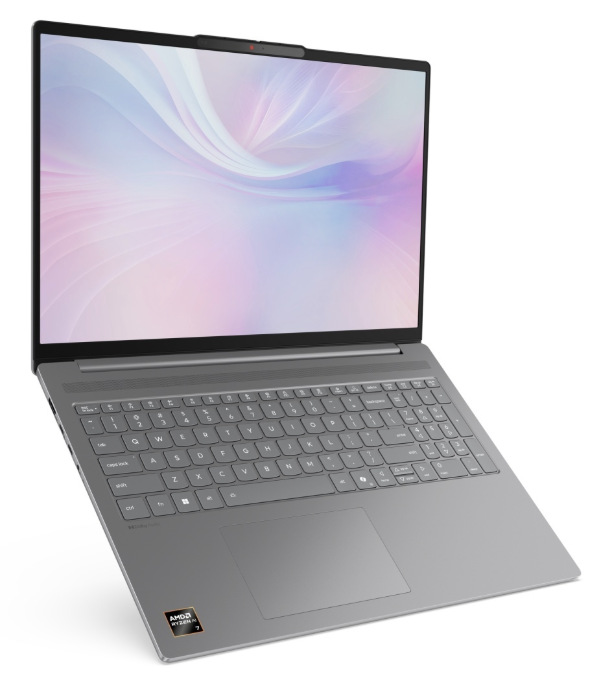 Notebook Lenovo IdeaPad Slim 5 16AKP10 šedý Šedý notebook Lenovo IdeaPad Slim 5 16AKP10 zepředu s otevřeným OLED displejem