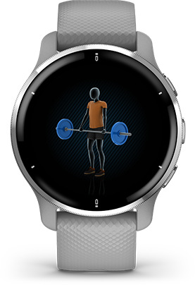 Chytré hodinky Garmin Venu 2 Plus - Slate/Black Silicone Band