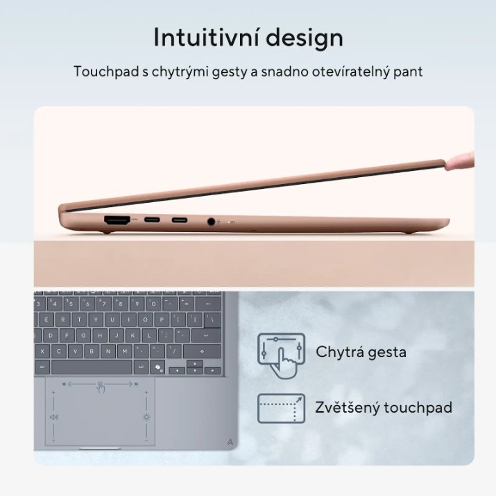 ASUS Zenbook 14 a Intuitivní design a Zvětšený touchpad