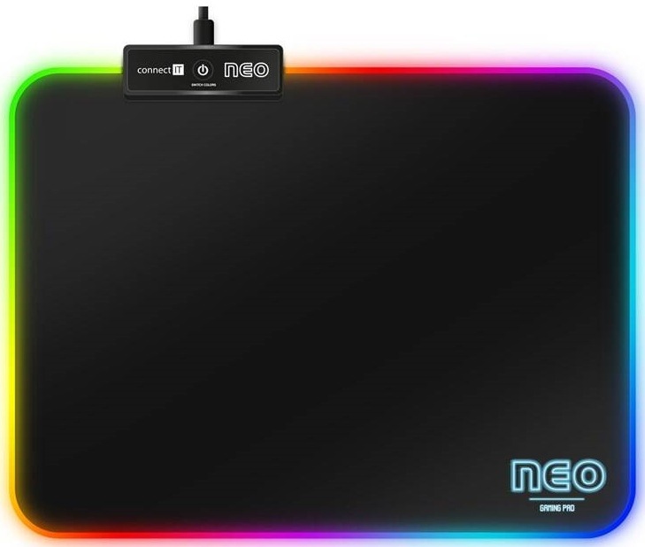 Podložka pod myš Connect IT NEO RGB, vel. S 32 x 24,5 cm černá Podložka pod myš Connect IT NEO RGB, vel. S 32 x 24,5 cm černá