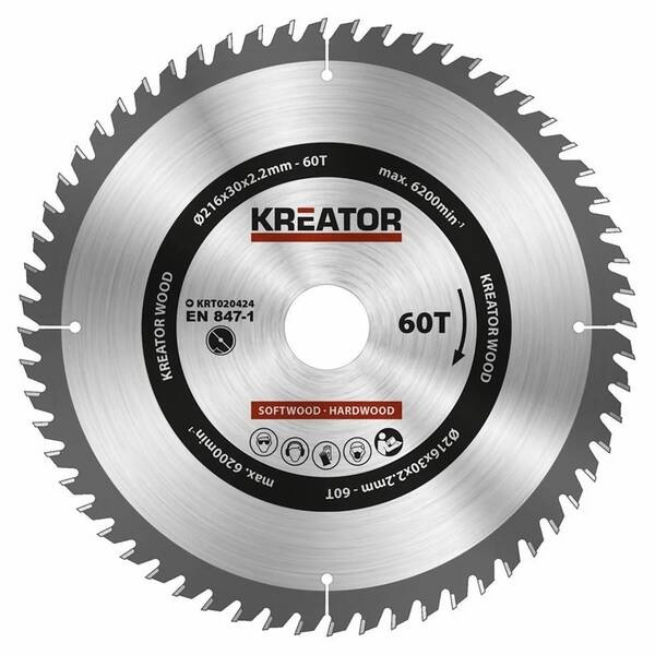 Kotouč pilový Kreator KRT020424 216mm 60T