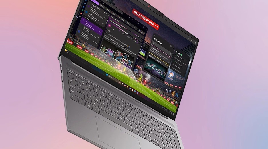 Notebook Lenovo IdeaPad Slim 5 16IMH10 šedý Otevřený laptop s velkým displejem s webkamerou a krytkou v horní části