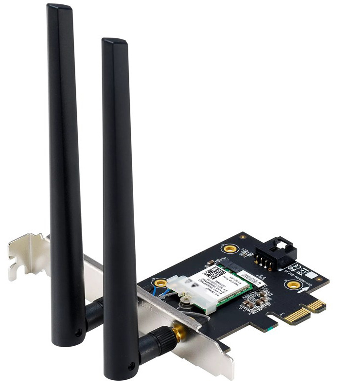 Síťová karta Asus PCE-BE6500 WiFi 7 černá Síťová karta Asus PCE-BE6500 Wi-Fi 7 pro bezdrátové připojení, černá barva