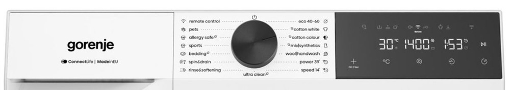 Pračka Gorenje G400 WG414A41 UltraClean bílá ovladací panel pračky Gorenje WG414A41 UltraClean