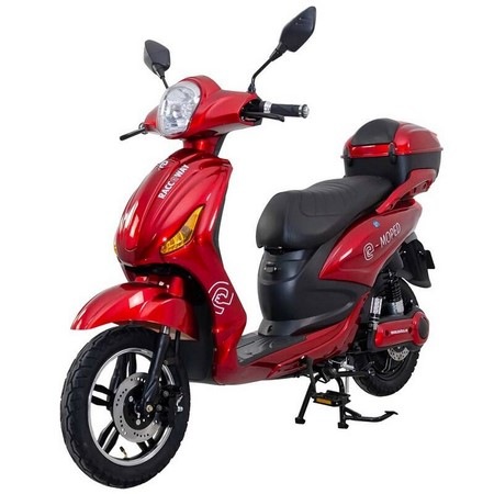 Elektroskútr RACCEWAY E-MOPED, červený-lesklý s baterií 20Ah