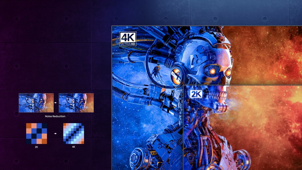 Televize Hisense 55E7KQ PRO, 4K AI upscaling