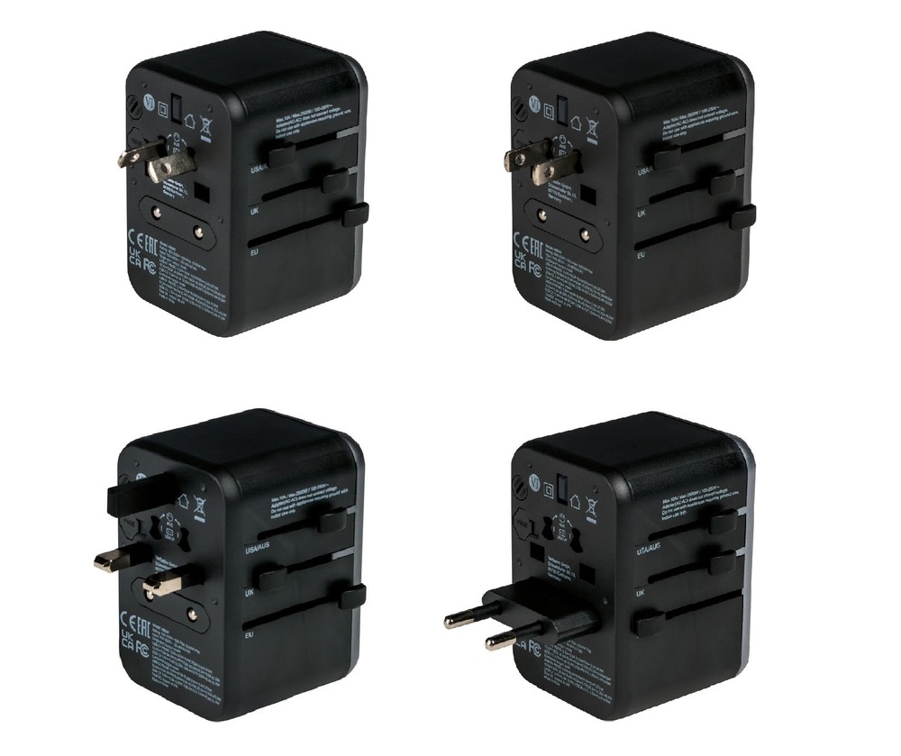 Cestovní adaptér Verbatim UTA-04 s 1 x USB-C PD 61W & QC 3.0 / 1 x USB-C / 3 x USB-A černý Cestovní adaptér Verbatim UTA-04 s 1 x USB-C PD 61W & QC 3.0 / 1 x USB-C / 3 x USB-A černý