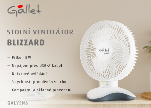Ventilátor stolní Gallet VEN6 Blizzard