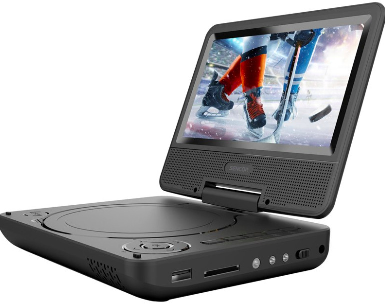 Přenosný DVD přehrávač Sencor SPV 2075 s otočným 7" LCD displejem v černém provedení