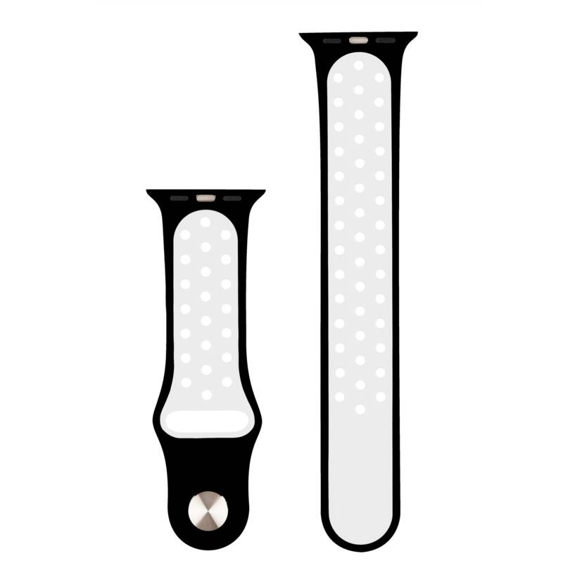 Řemínek RhinoTech na Apple Watch 42/44/45/49 mm černý/bílý