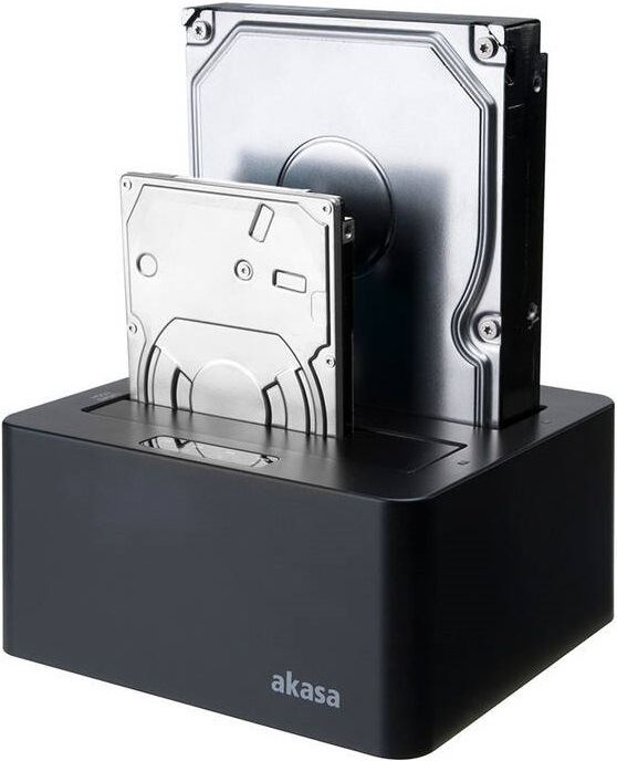 Box na HDD AKASA DuoDock X3 HDD/SSD, USB 3.1, 2.5" a 3.5", pro 2 disky současně Akasa DuoDock X3