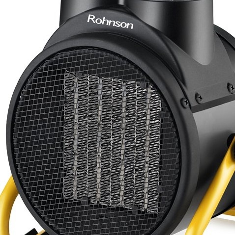 Teplovzdušný ventilátor Rohnson R-8075 černý/žlutý Horkovzdušný ventilátor Rohnson má termostat pro pohotové nastavení požadované teploty