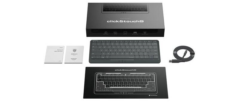 Klávesnice Prestigio Click&Touch 2nd gen. CZ šedá
