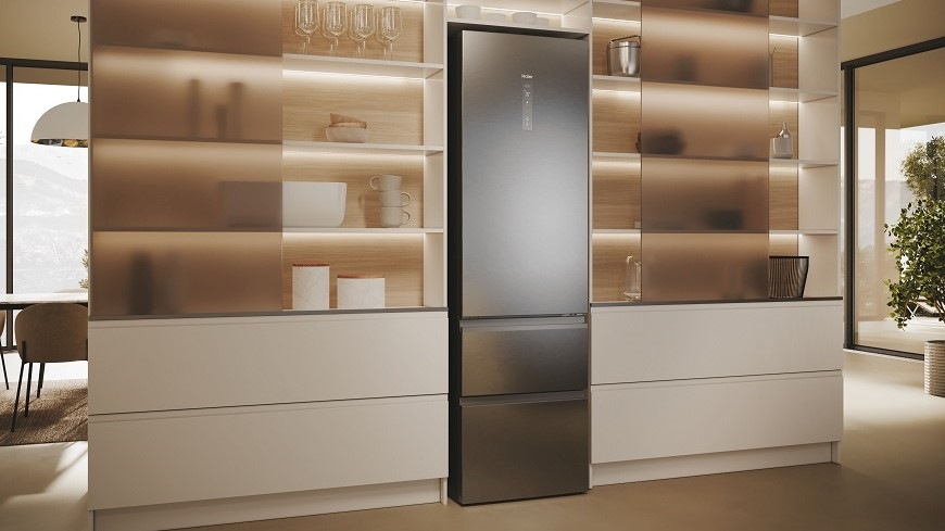 Chladnička s mrazničkou Haier HTW5620DNMG stříbrná Chladnička s mrazničkou Haier HTW5620DNMG stříbrná