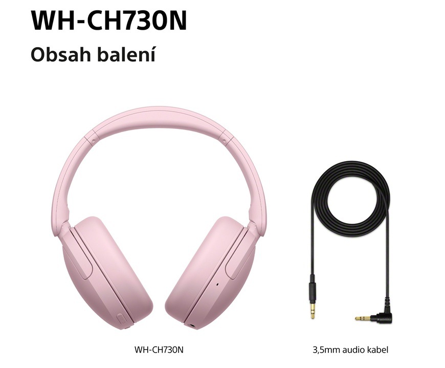 Sluchátka Sony WH-CH730N růžová Sluchátka a příslušenství.