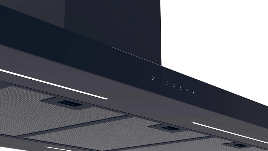 Odsavač par Haier HATSI120BCS6BVOC černý odsavač par Haier HATSI120BCS6BVOC ID FEEL ovládací panel a led osvětlení