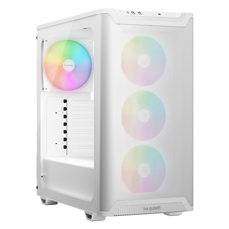Počítačová skříň be quiet! PURE BASE 501LX v bílém barevném provedení.