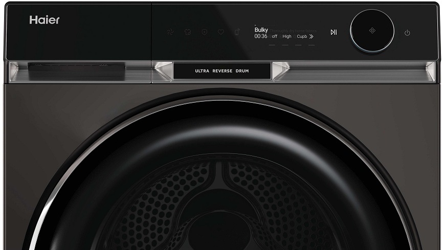Sušička prádla Haier HD90-BQ397GU1-S antracitová detail displeje antracitové sušičky Haier HD90-BQ397GU1-S