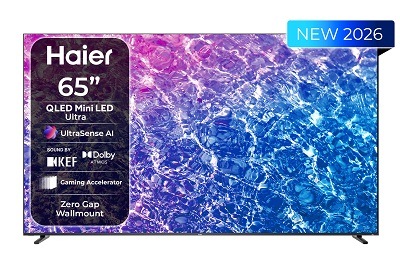 Televize Haier H65M92FUX s barevnou strukturou na displeji