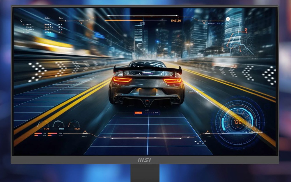 Monitor MSI PRO MP275Q E14 černý Monitor MSI PRO MP275Q E14 při hraní závodní hry s plynulým obrazem