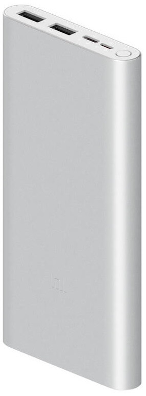 Powerbanka Xiaomi Mi 3 18W Fast Charge 10 000 mAh, USB-C stříbrná