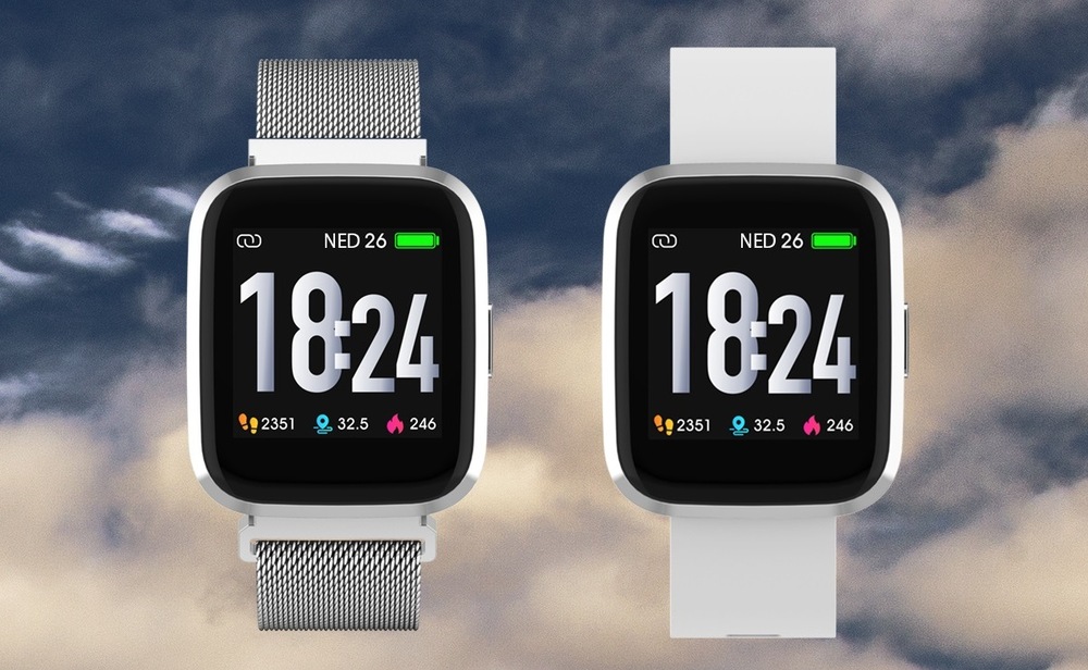 Chytré hodinky iGET FIT F30 (2x řemínek) stříbrné