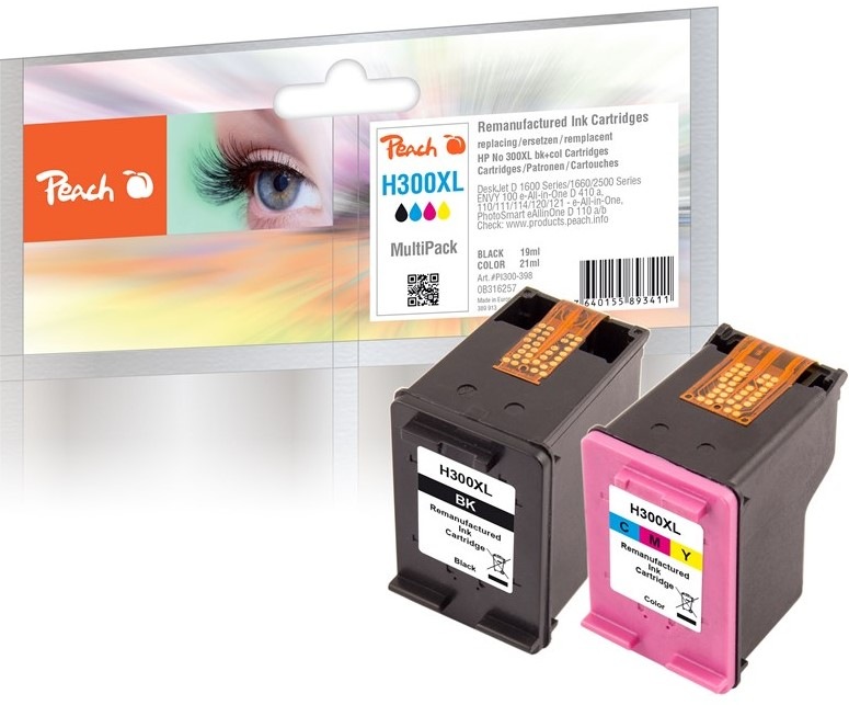 Inkoustová náplň Peach HP 300XL, MultiPack, 855/525 stran - CMYK