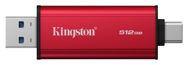 SSD externí Kingston Dual Portable 512GB, USB-A/C, USB 3.2 Gen 2 černý/červený