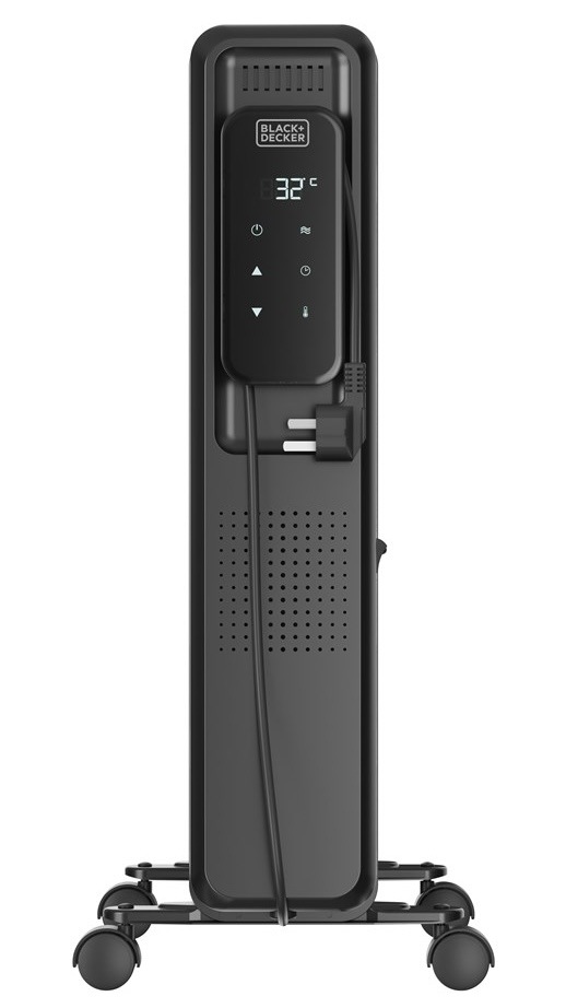 Olejový radiátor Black+Decker BXRA2501E černý Pohled na olejový radiátor zepředu