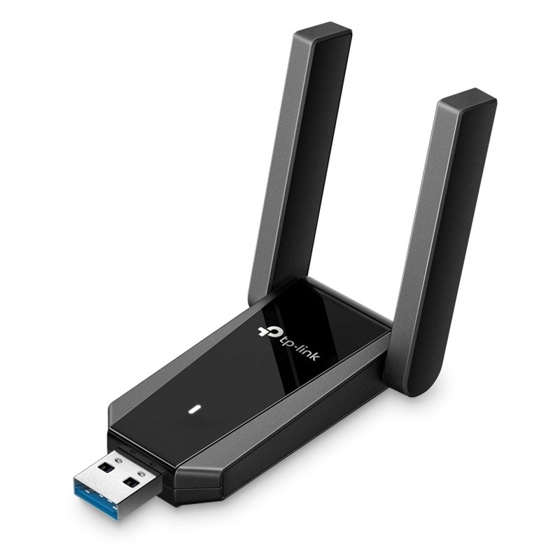 Wi-Fi adaptér TP-Link Archer TX30U Plus v černé barvě.