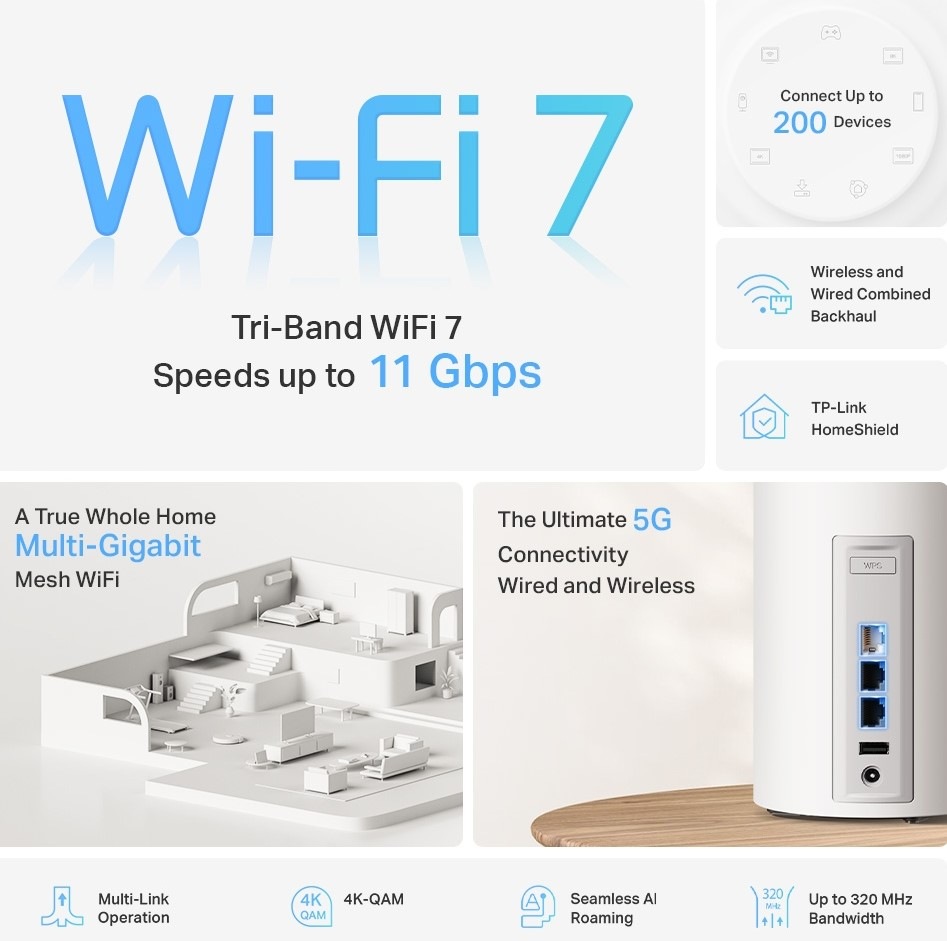 Komplexní Wi-Fi systém TP-Link Deco BE65 Pro (3 ks) bílý Komplexní Wi-Fi systém TP-Link Deco BE65 Pro (3 ks) bílý