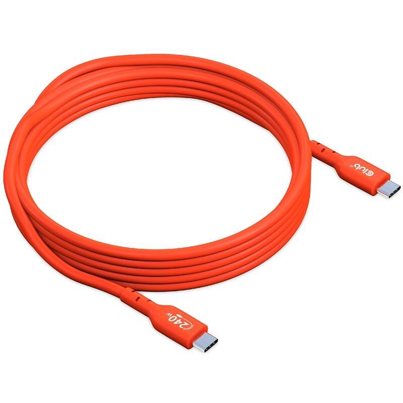 Kabel Club3D USB-C/USB-C PD 240W, 3m oranžový
