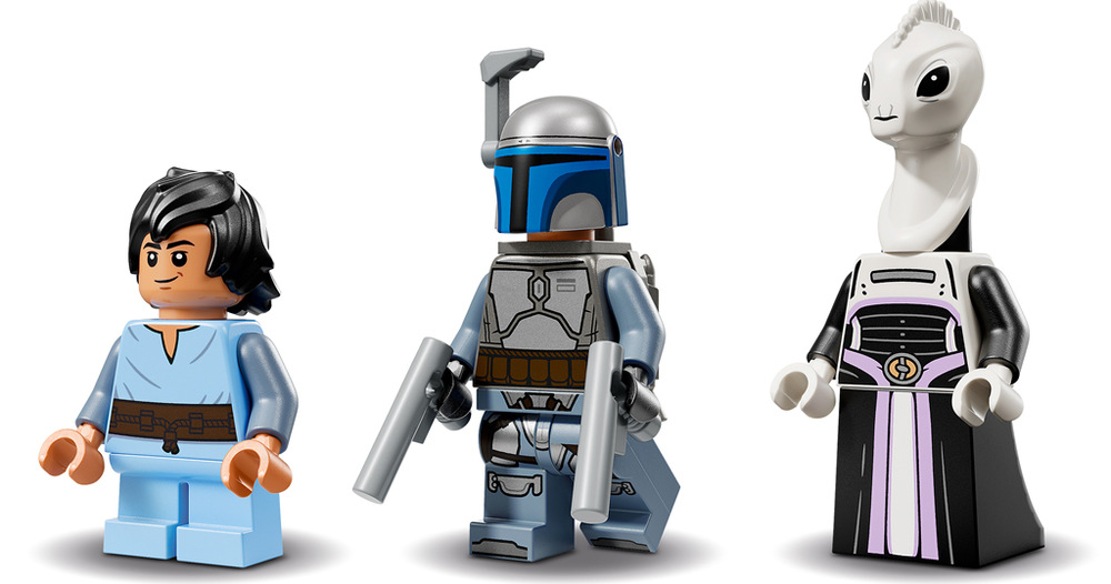 Stavebnice LEGO® Star Wars™ 75433 Jango Fett a jeho hvězdná loď Servisní vozík poslouží při hraní i jako podstavec a doplňuje loď o rozměrech 9 × 21 × 21 cm.