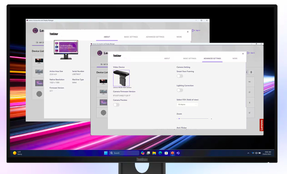Monitor Lenovo ThinkVision T24d-40 23.8",WLED podsvícení, IPS panel, 4ms, 1500: 1, 250cd/m2, 1920 × 1080 Full HD, - černý