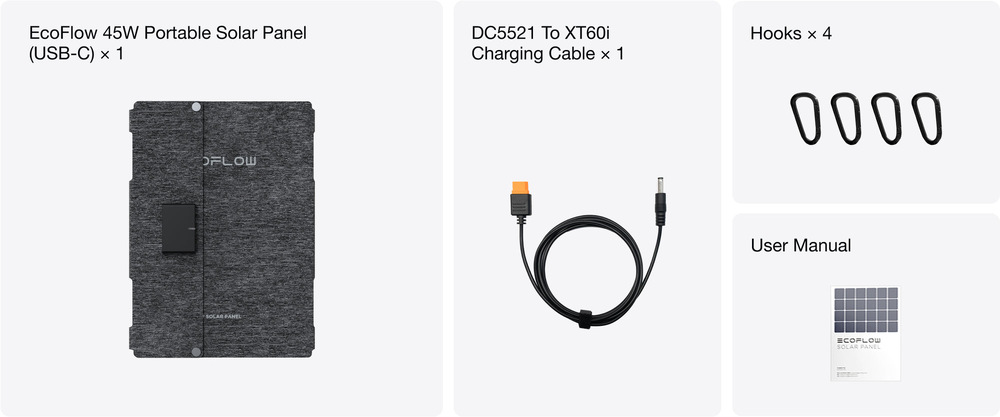 Solární panel EcoFlow 45W, skládací, USB-C Solární panel EcoFlow 45W, skládací, USB-C