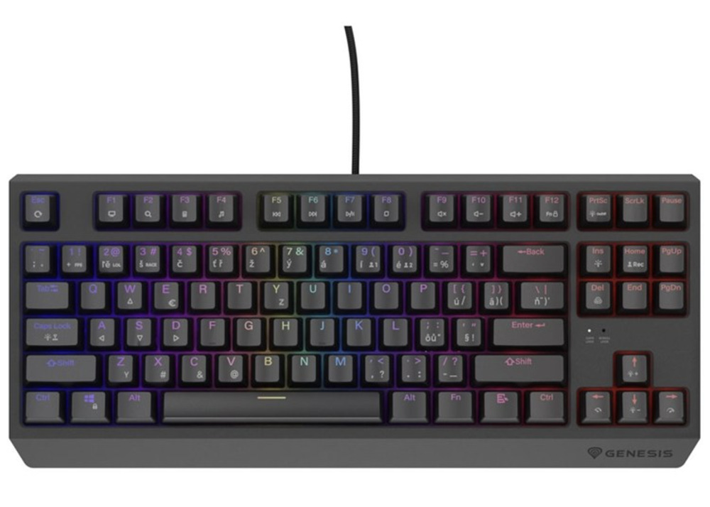 Klávesnice Genesis THOR 230, TKL, RGB, Outemu Red, CZ-SK layout černá