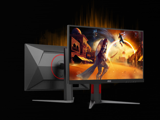AOC 24G4HA nabízí ergonomický stojan s širokými možnostmi přizpůsobení
