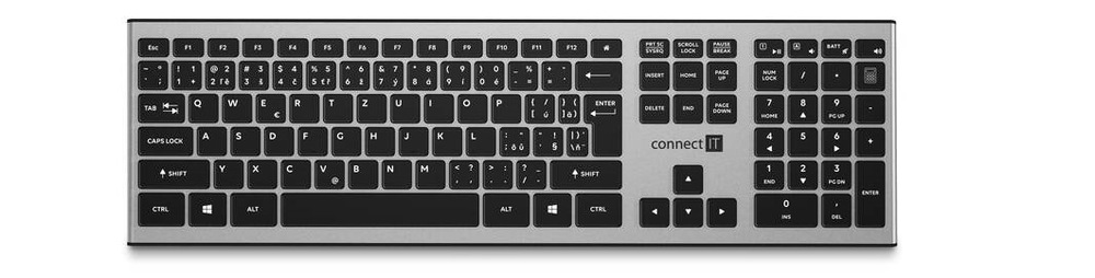 Klávesnice s myší Connect IT Combo, CZ + SK layout stříbrná Klávesnice s myší Connect IT Combo, CZ + SK layout stříbrná