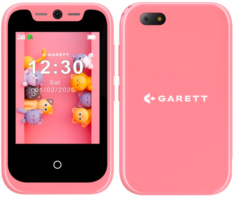 Dětský mobilní telefon Garett Smartphone OneKid v růžové barvě s 2,8palcovým displejem