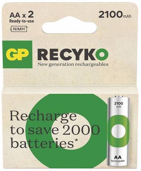 Baterie nabíjecí GP ReCyko 2100 AA (HR6), 2 ks