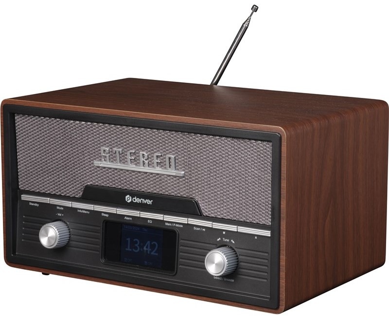 Radiopřijímač DAB+/CD Denver MDA-525DW hnědý Radiopřijímač DAB+/CD Denver MDA-525DW hnědý