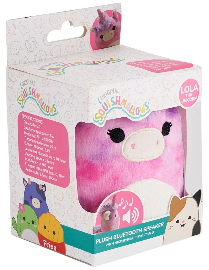 Přenosný reproduktor Lazerbuilt Squishmallows Lola růžový Přenosný reproduktor Lazerbuilt Squishmallows Lola v krabici