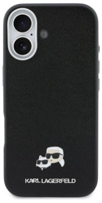 Kryt na mobil Karl Lagerfeld PU Karl and Choupette Heads Pins MagSafe na Apple iPhone 17 - černý