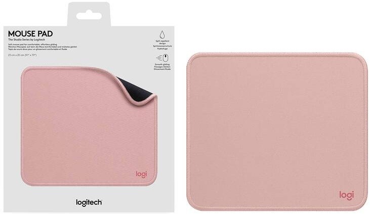 Podložka pod myš Logitech Mouse Pad Studio Series, 20 x 23 cm růžová