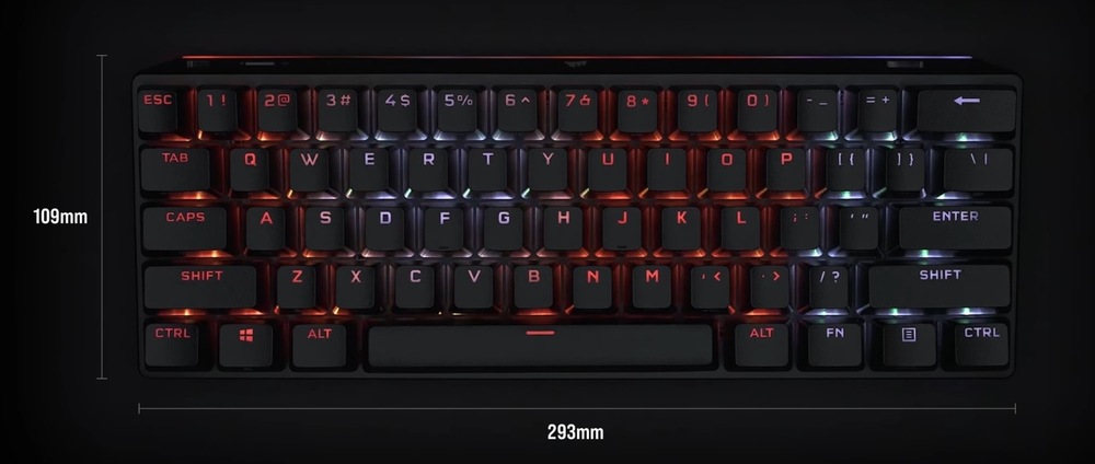 Klávesnice Corsair K70 PRO MINI Wireless CHERRY MX Red černá